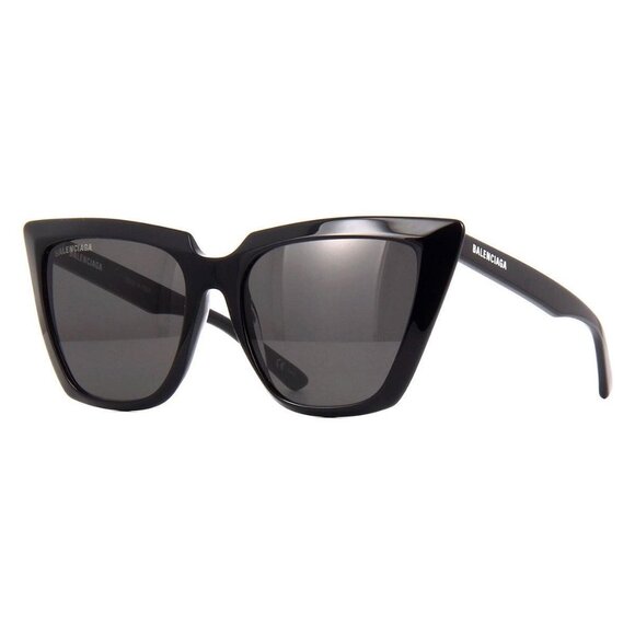 New Authentic  BALENCIAGA Black Cat Eye BB0046S 001 Sunglasses Women - Picture 1 of 8